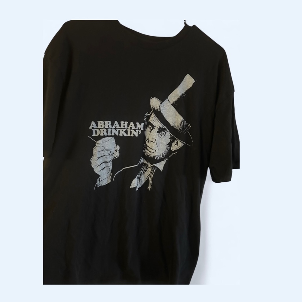 Abraham Drinkin’ Lincoln Graphic T Shirt Black - Size XL